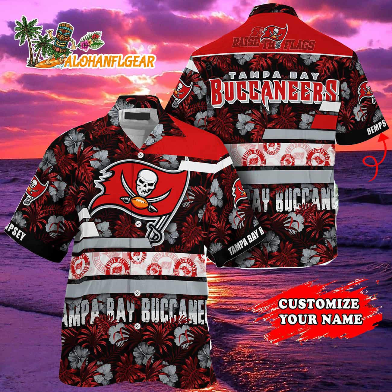 Personalized Tampa Bay Buccaneers Flower Summer Limited Hawaiian Shirt Personalized Tampa Bay Buccaneers Flower Summer Limited Hawaiian Shirt