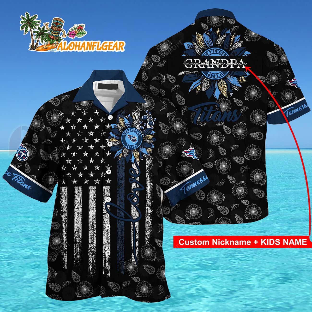 Personalized Tennessee Titans Sunflower For Mother Day Father Day Hawaiian Shirt Personalized Tennessee Titans Sunflower For Mother Day Father Day Hawaiian Shirt