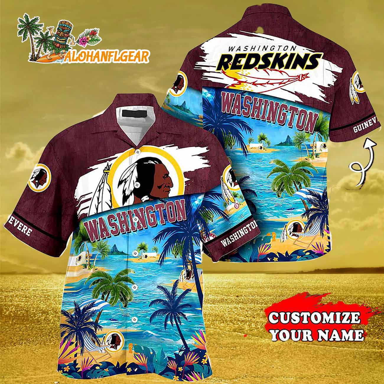 Personalized Washington Redskins Summer Button Up Hawaii Shirt Personalized Washington Redskins Summer Button Up Hawaii Shirt