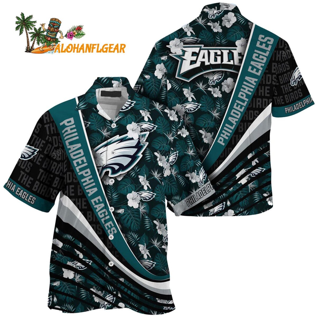 Philadelphia Eagles Summer Hawaii Shirt With Tropical Flower Pattern 1