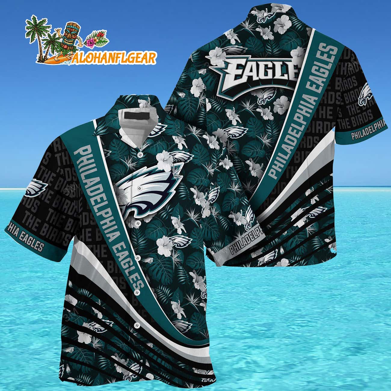 Philadelphia Eagles Summer Hawaii Shirt With Tropical Flower Pattern Philadelphia Eagles Summer Hawaii Shirt With Tropical Flower Pattern