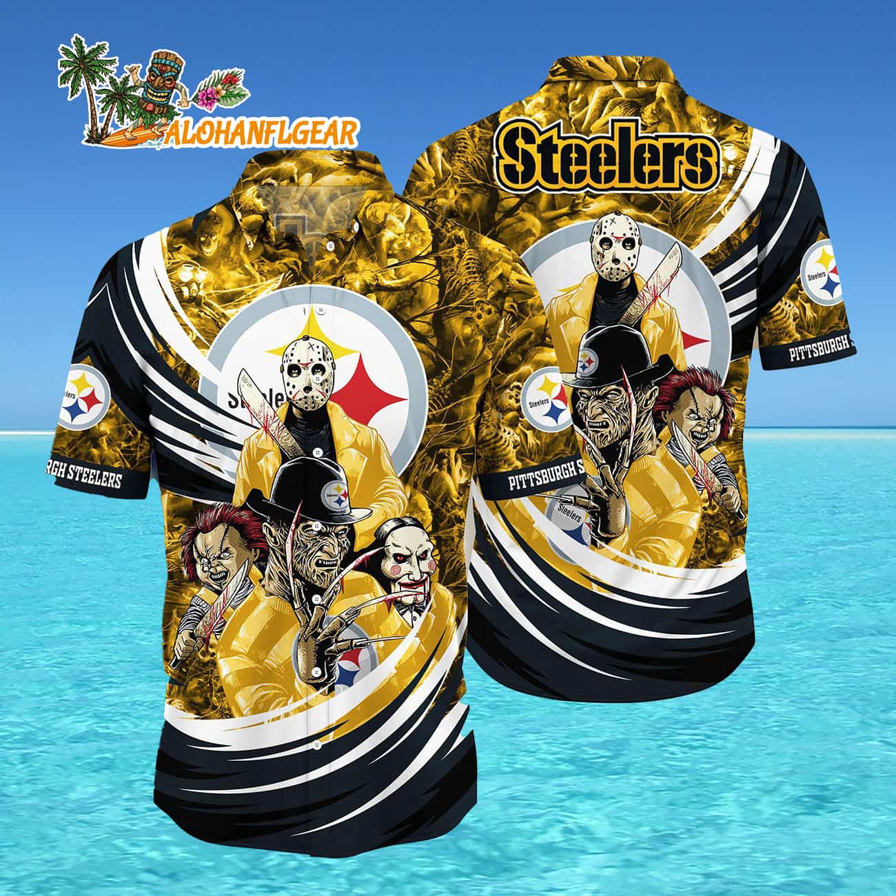 Pittsburgh Steelers Hawaiian Shirt Horror Movies Aloha Shirt Pittsburgh Steelers Hawaiian Shirt Horror Movies Aloha Shirt