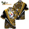 Pittsburgh Steelers Summer Hawaiin Shirt With Tropical Flower Pattern 1