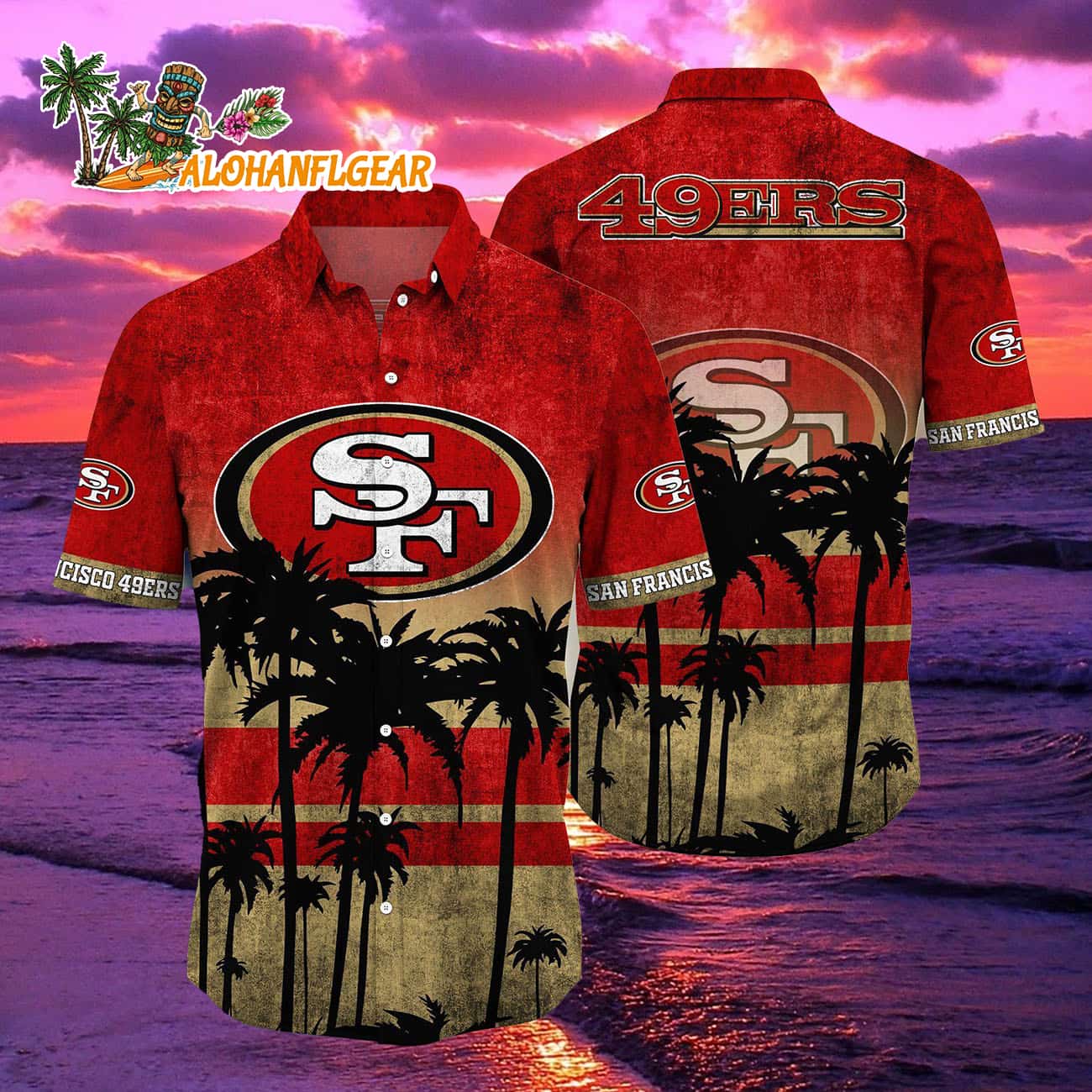 San Francisco 49ers Palm Tree Summer New Hawaiian Shirt San Francisco 49ers Palm Tree Summer New Hawaiian Shirt