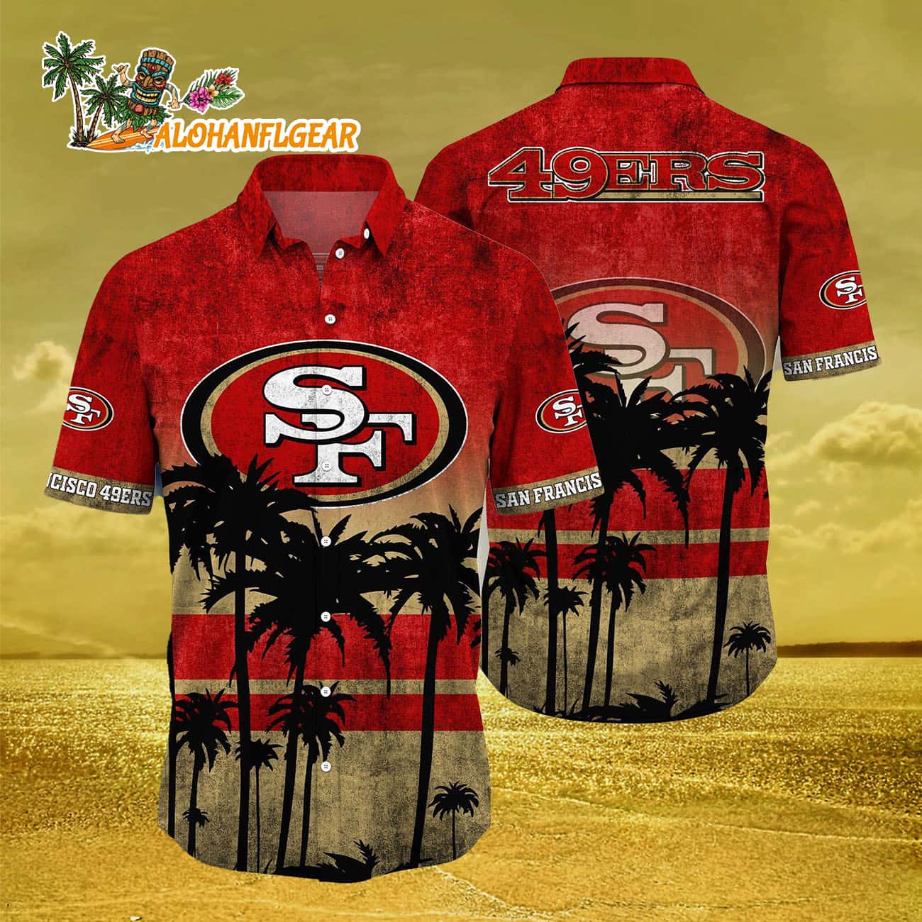 San Francisco 49ers Palm Tree Summer New Hawaiian Shirt San Francisco 49ers Palm Tree Summer New Hawaiian Shirt