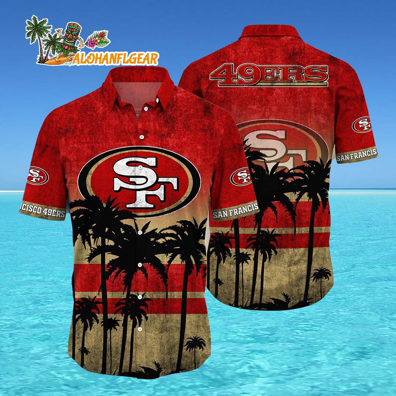 San Francisco 49ers Palm Tree Summer New Hawaiian Shirt San Francisco 49ers Palm Tree Summer New Hawaiian Shirt
