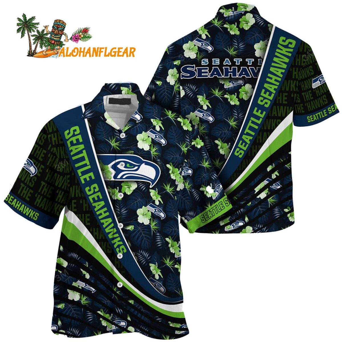 Seattle Seahawks Summer Hawaii Shirt With Tropical Flower Pattern 1