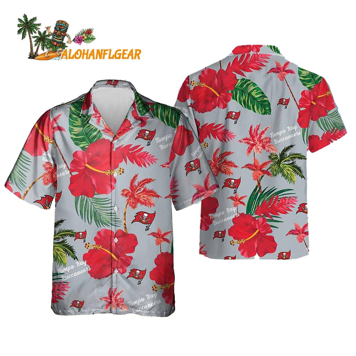 Tampa Bay Buccaneers Color Hibiscus Button Up Hawaiian Shirt 1