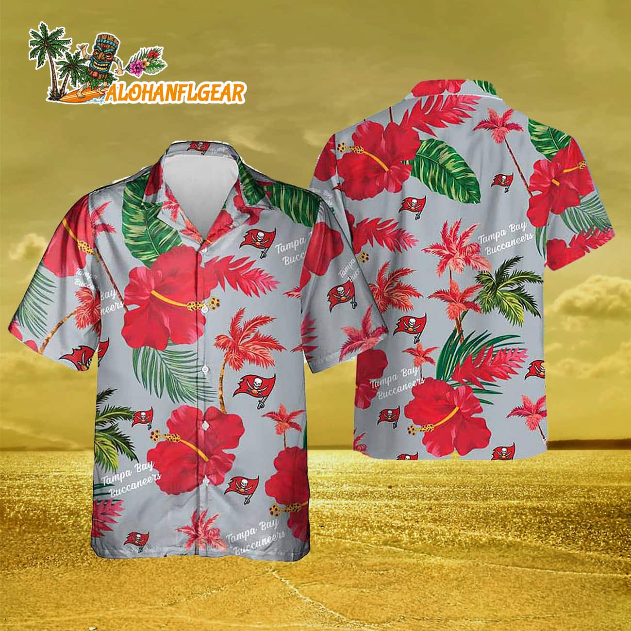 Tampa Bay Buccaneers Color Hibiscus Button Up Hawaiian Shirt Tampa Bay Buccaneers Color Hibiscus Button Up Hawaiian Shirt