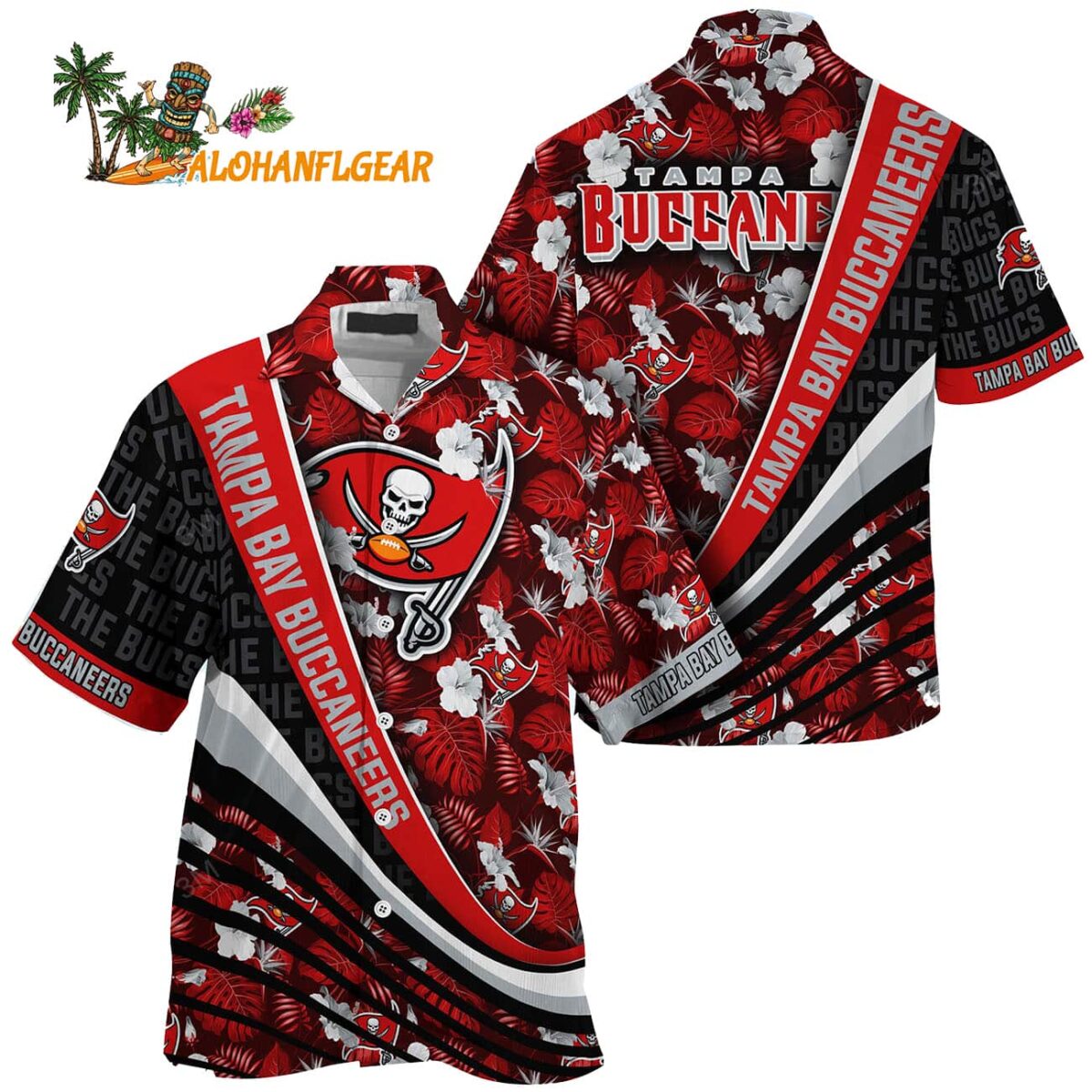 Tampa Bay Buccaneers Summer Hawaii Shirt With Tropical Flower Pattern 1