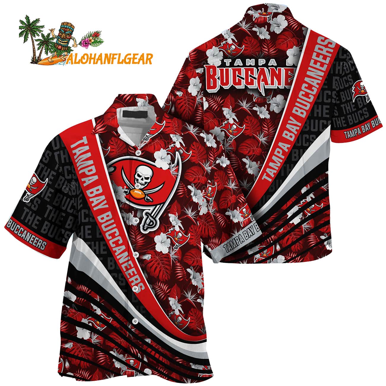 Tampa Bay Buccaneers Summer Hawaii Shirt With Tropical Flower Pattern Tampa Bay Buccaneers Summer Hawaii Shirt With Tropical Flower Pattern