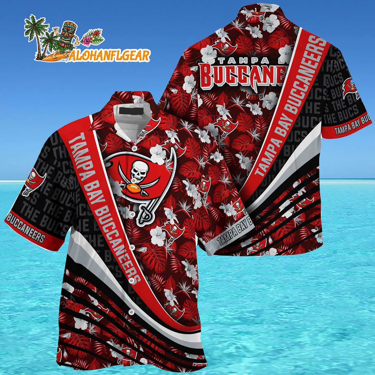 Tampa Bay Buccaneers Summer Hawaii Shirt With Tropical Flower Pattern Tampa Bay Buccaneers Summer Hawaii Shirt With Tropical Flower Pattern