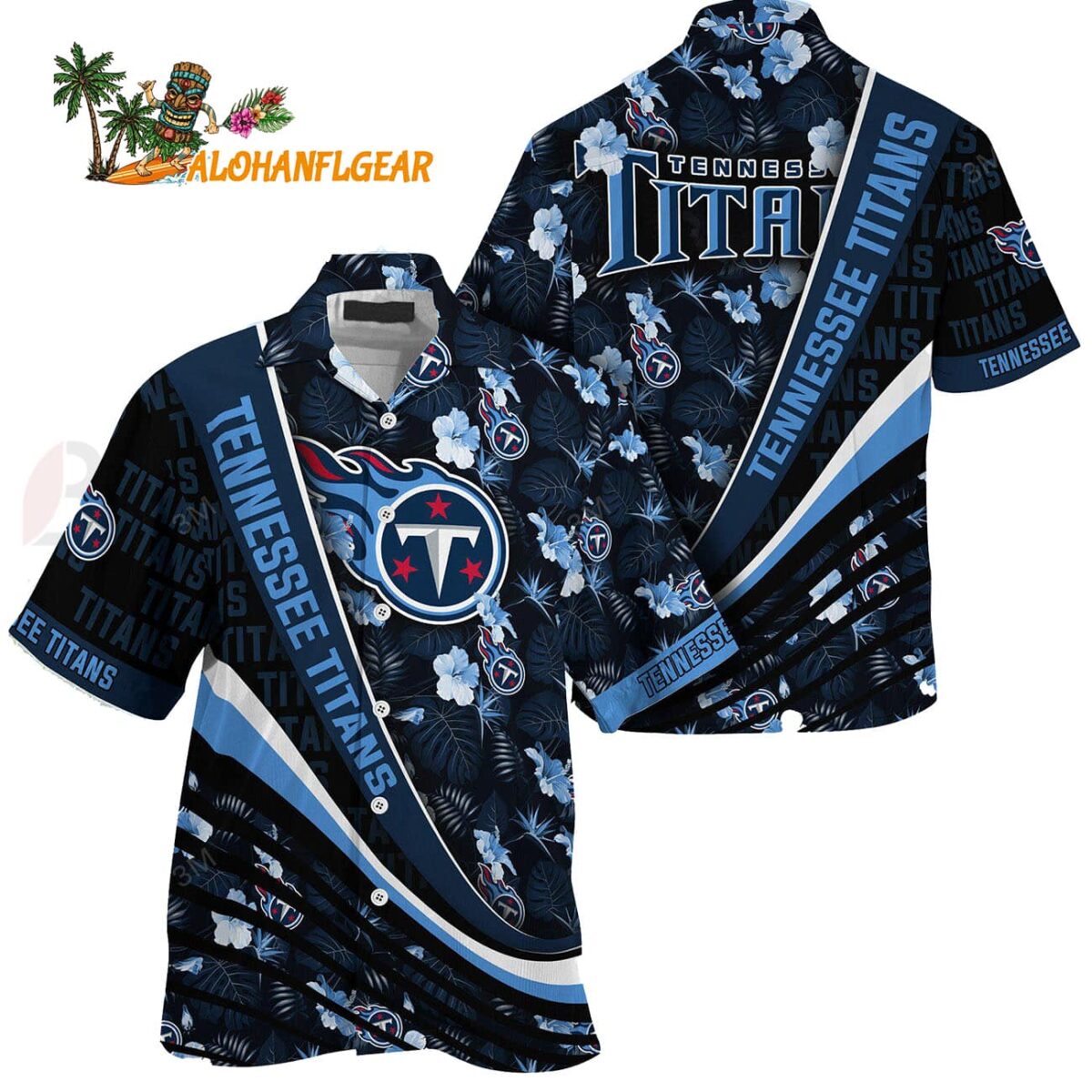 Tennessee Titans Summer Hawaii Shirt With Tropical Flower Pattern 1