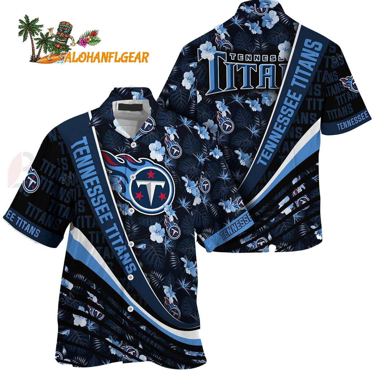 Tennessee Titans Summer Hawaii Shirt With Tropical Flower Pattern Tennessee Titans Summer Hawaii Shirt With Tropical Flower Pattern