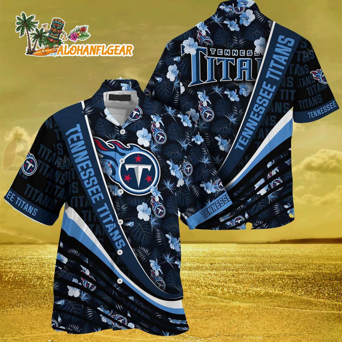 Tennessee Titans Summer Hawaii Shirt With Tropical Flower Pattern 3