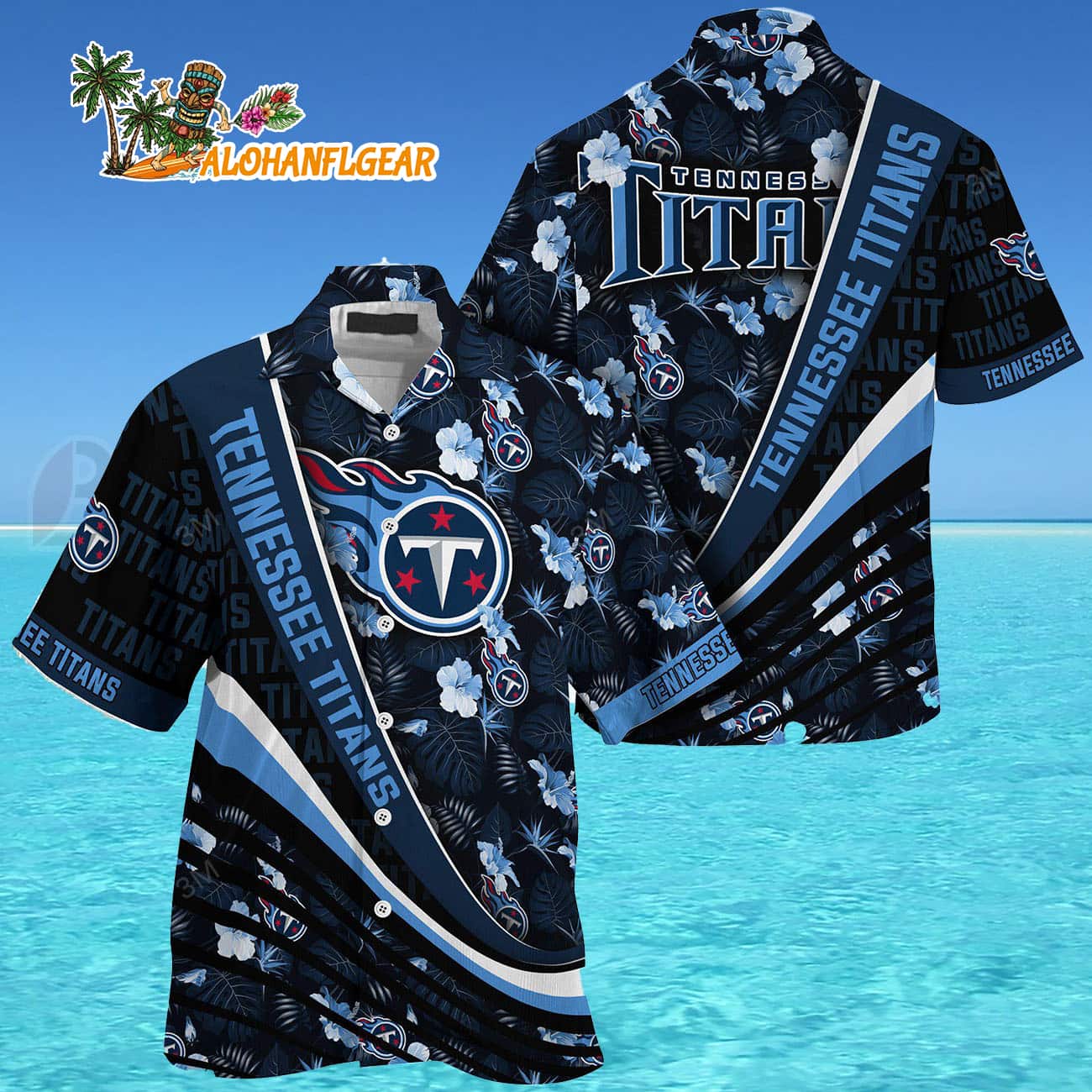 Tennessee Titans Summer Hawaii Shirt With Tropical Flower Pattern Tennessee Titans Summer Hawaii Shirt With Tropical Flower Pattern