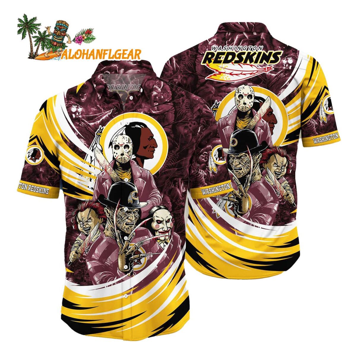 Washington Commanders Halloween Horror Movies Summer Hawaiian Shirts 1