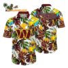Washington Commanders Parrots Tropical Flower Hawaiian Shirt 1