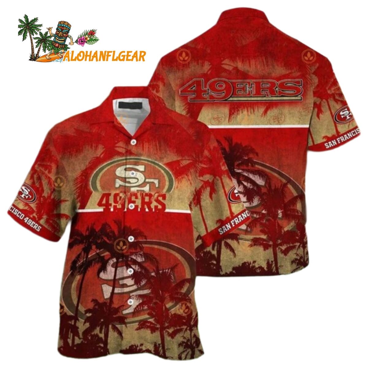 49ers Hawaiian Shirt San Francisco 49ers Summer Cool Hawaiian Shirts San Francisco 49ers Aloha Shirt 1