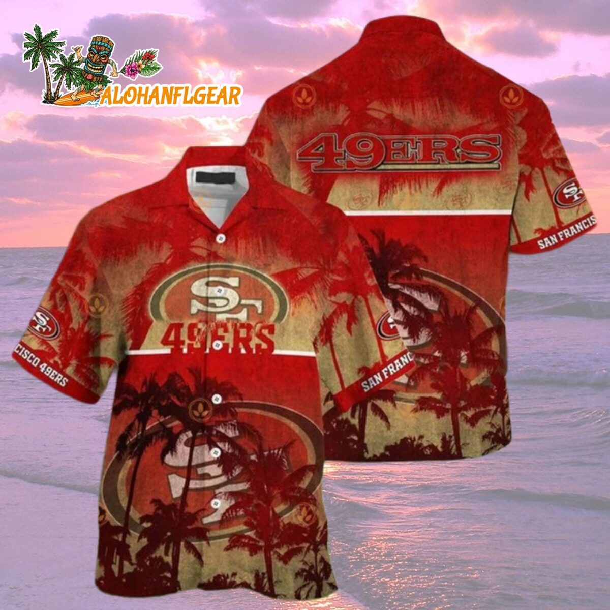 49ers Hawaiian Shirt San Francisco 49ers Summer Cool Hawaiian Shirts San Francisco 49ers Aloha Shirt 2