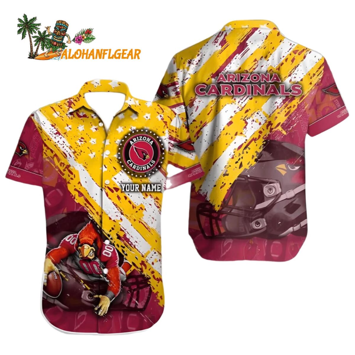 Arizona Cardinals Hawaiian Shirt Custom Name Arizona Cardinals Aloha Shirt 1