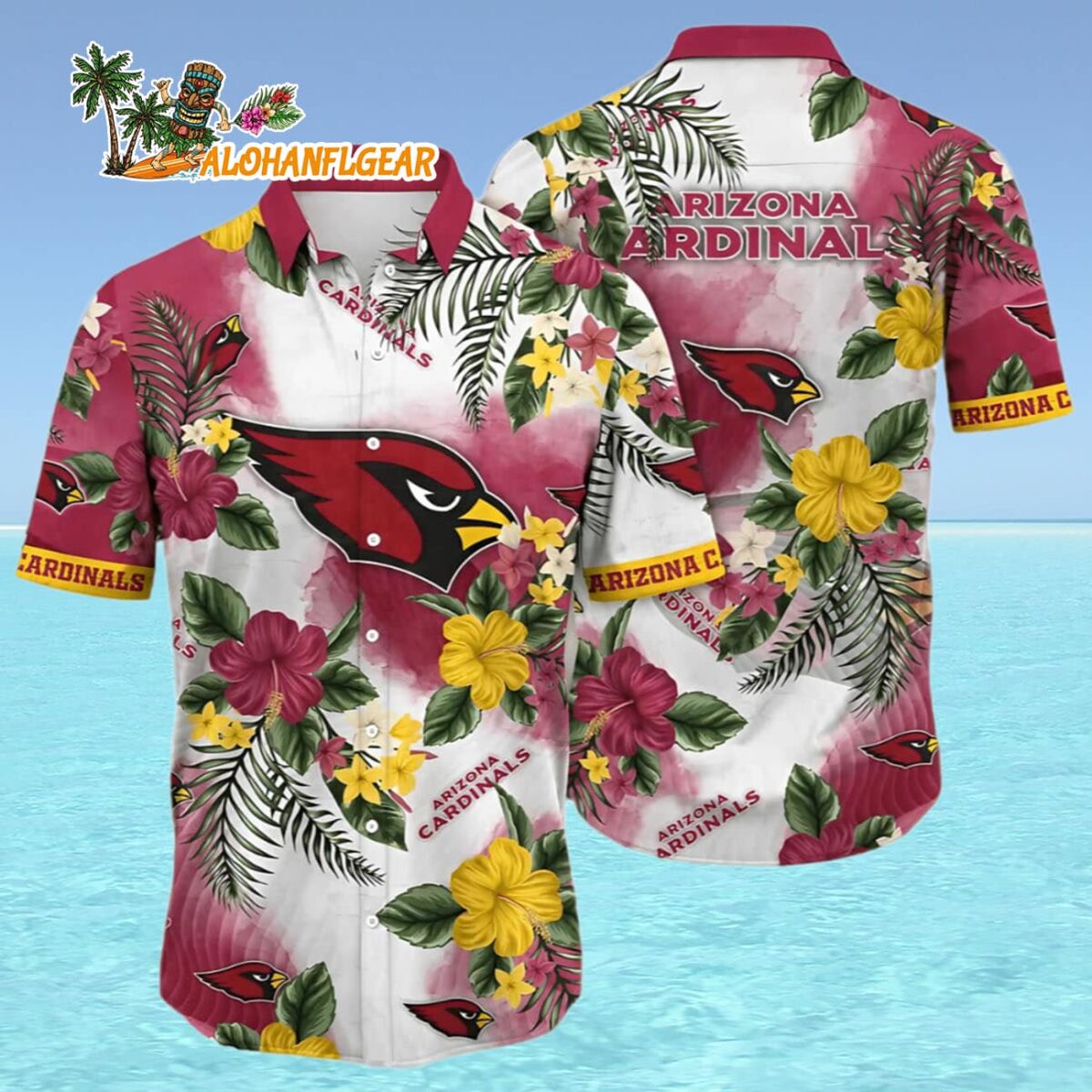 Arizona Cardinals Hawaiian Shirt Hibiscus Pattern Arizona Cardinals Aloha Shirt 4 1