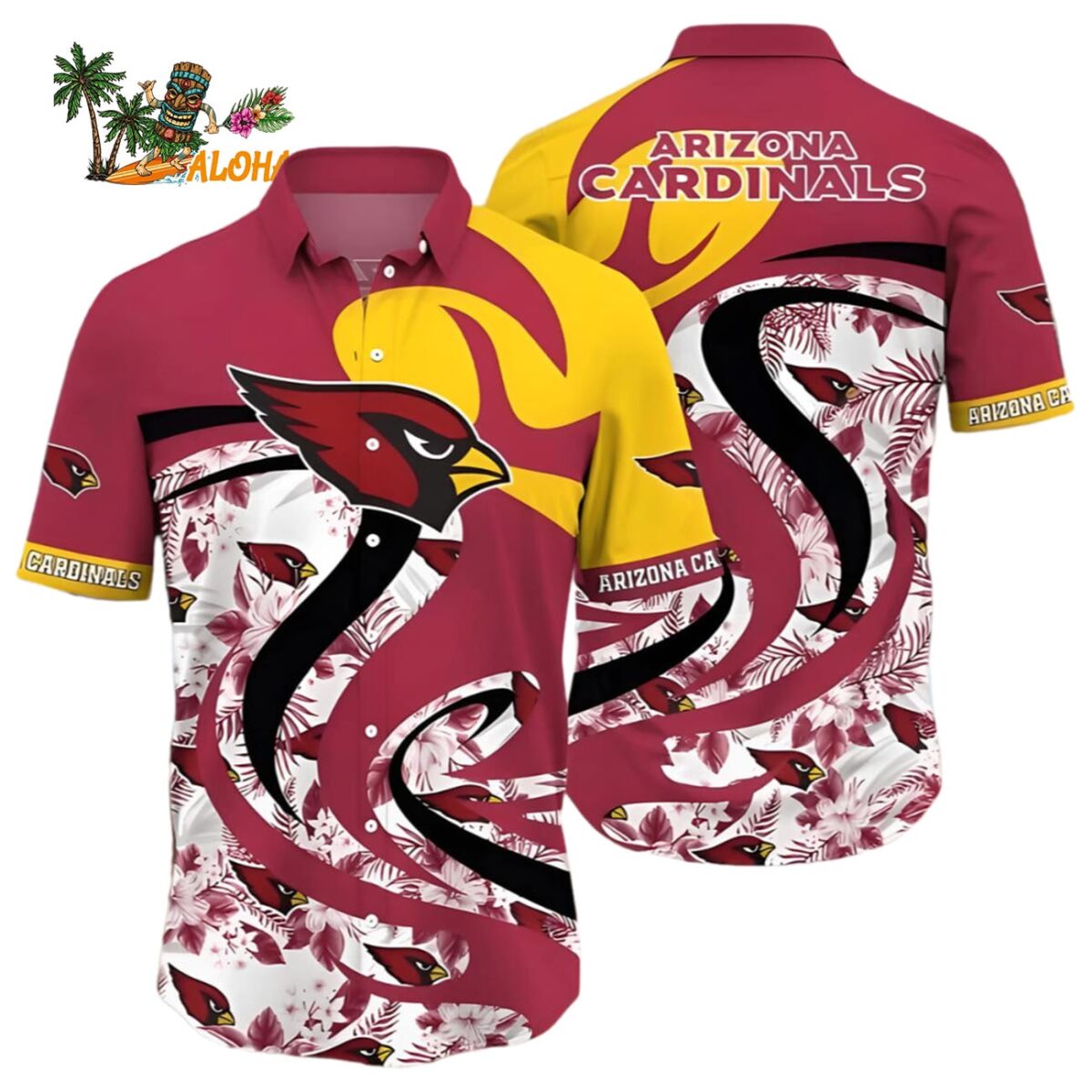 Arizona Cardinals Hawaiian Shirt Mens Practical Beach Arizona Cardinals Aloha Shirt 1 1