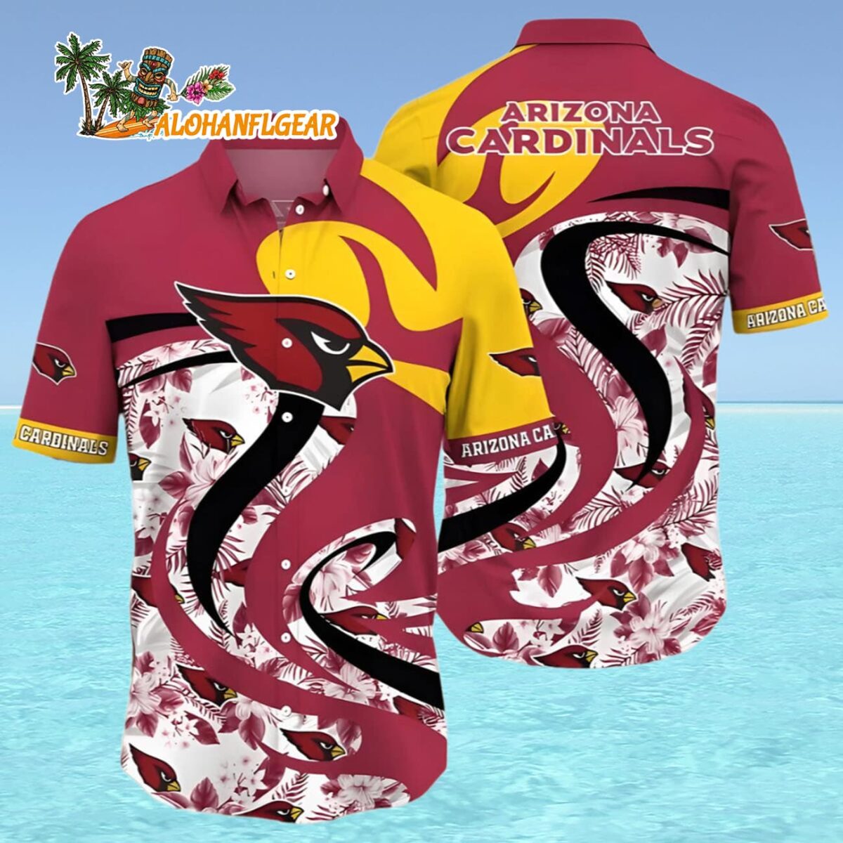 Arizona Cardinals Hawaiian Shirt Mens Practical Beach Arizona Cardinals Aloha Shirt 4 1