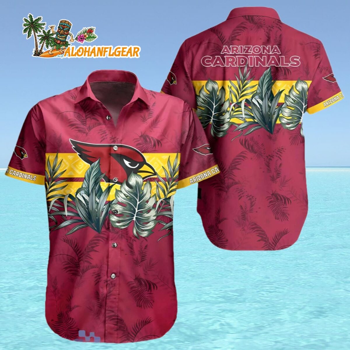 Arizona Cardinals Hawaiian Shirt Red Floral Pattern Arizona Cardinals Aloha Shirt 4