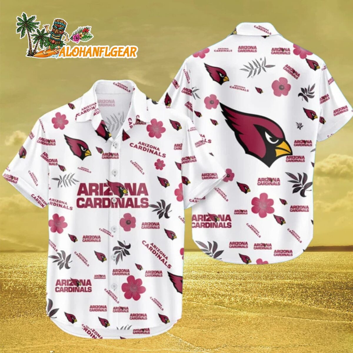Arizona Cardinals Hawaiian Shirt Tropical Beach, Arizona Cardinals Aloha Shirt 2 Arizona Cardinals Hawaiian Shirt Tropical Beach Arizona Cardinals Aloha Shirt 3