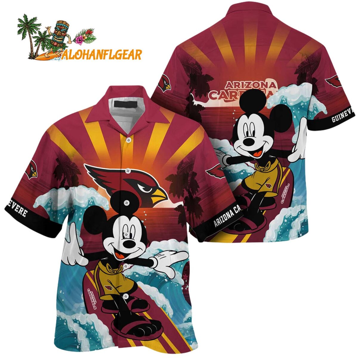 Arizona Cardinals Special Mickey Mouse Movies Design Summer Hawaiian Shirt Arizona Cardinals Aloha Shirt 1