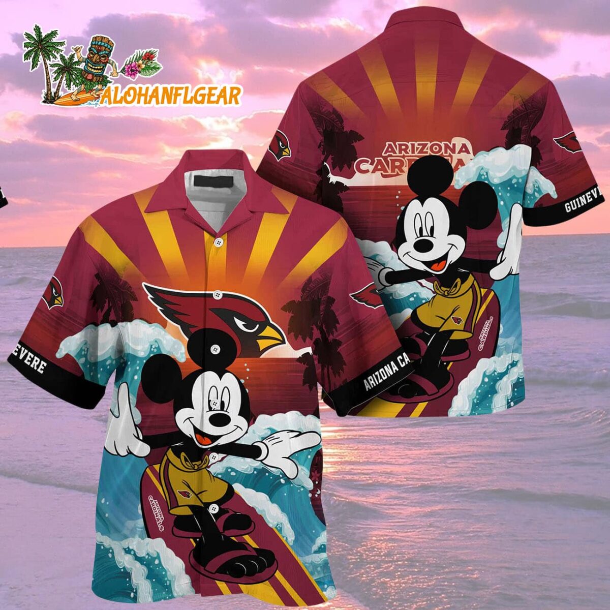 Arizona Cardinals Special Mickey Mouse Movies Design Summer Hawaiian Shirt Arizona Cardinals Aloha Shirt 2