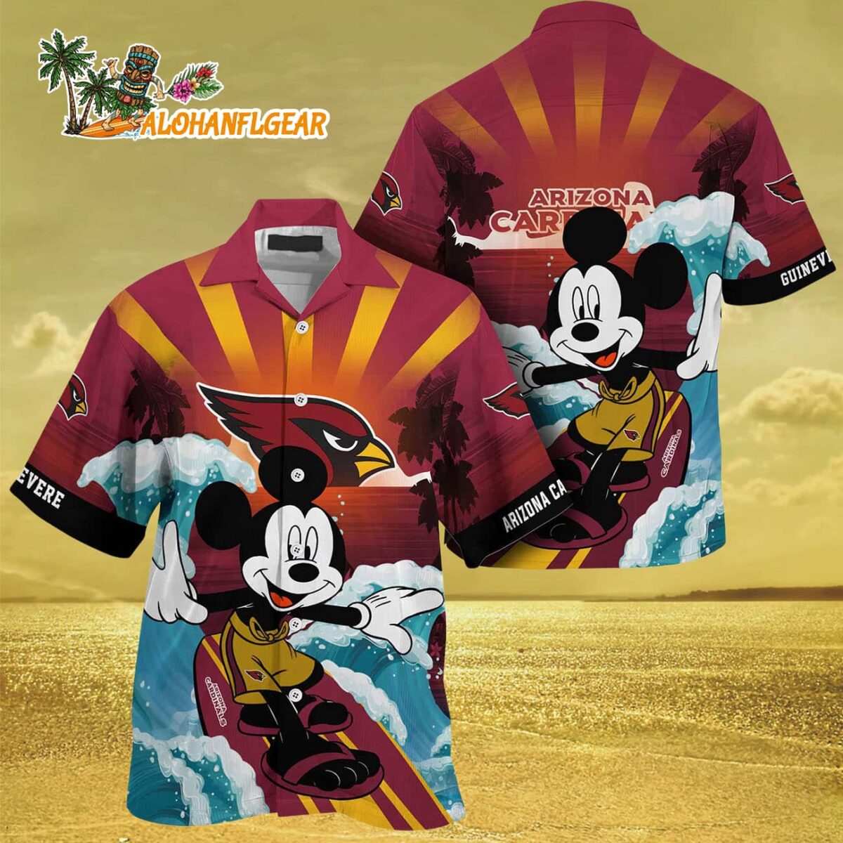 Arizona Cardinals Special Mickey Mouse Movies Design Summer Hawaiian Shirt Arizona Cardinals Aloha Shirt 3