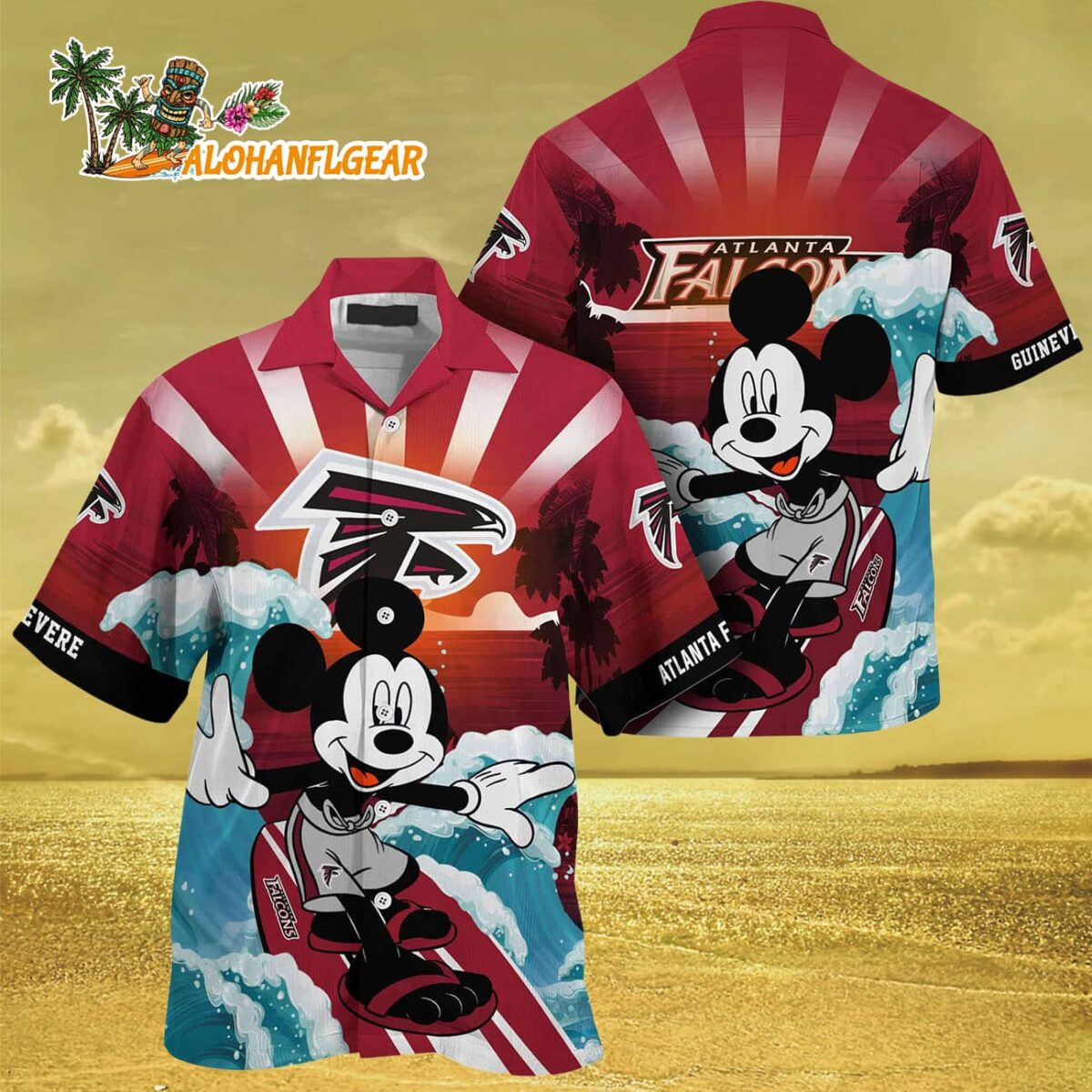 Atlanta Falcons Special Mickey Mouse Movies Design Summer Hawaiian Shirt Atlanta Falcons Aloha Shirt 3