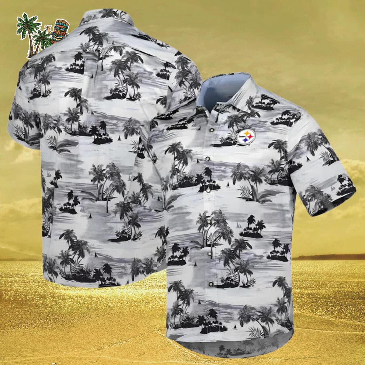 Bahama Pittsburgh Steelers Steelers Gear For Men Pittsburgh Steelers Aloha Shirt 3