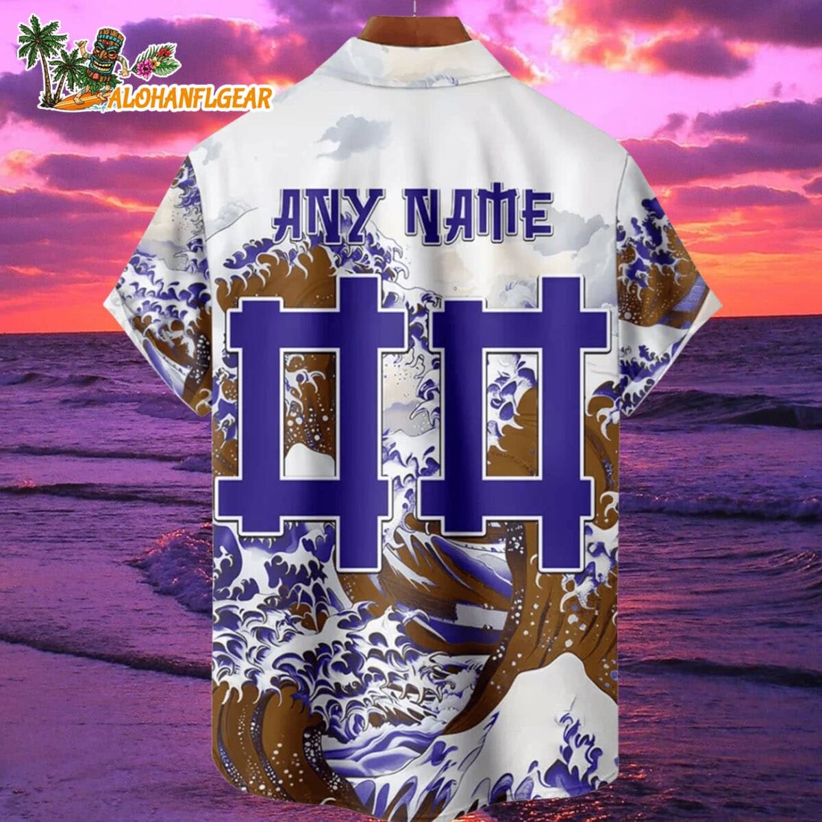 Baltimore Ravens Great Wave Hawaiian Shirt Custom Name And Number NFL Aloha Shirt 2