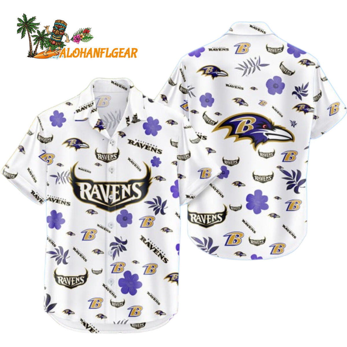 Baltimore Ravens Hawaiian Shirt Tropical Beach Baltimore Ravens Aloha Shirt 1