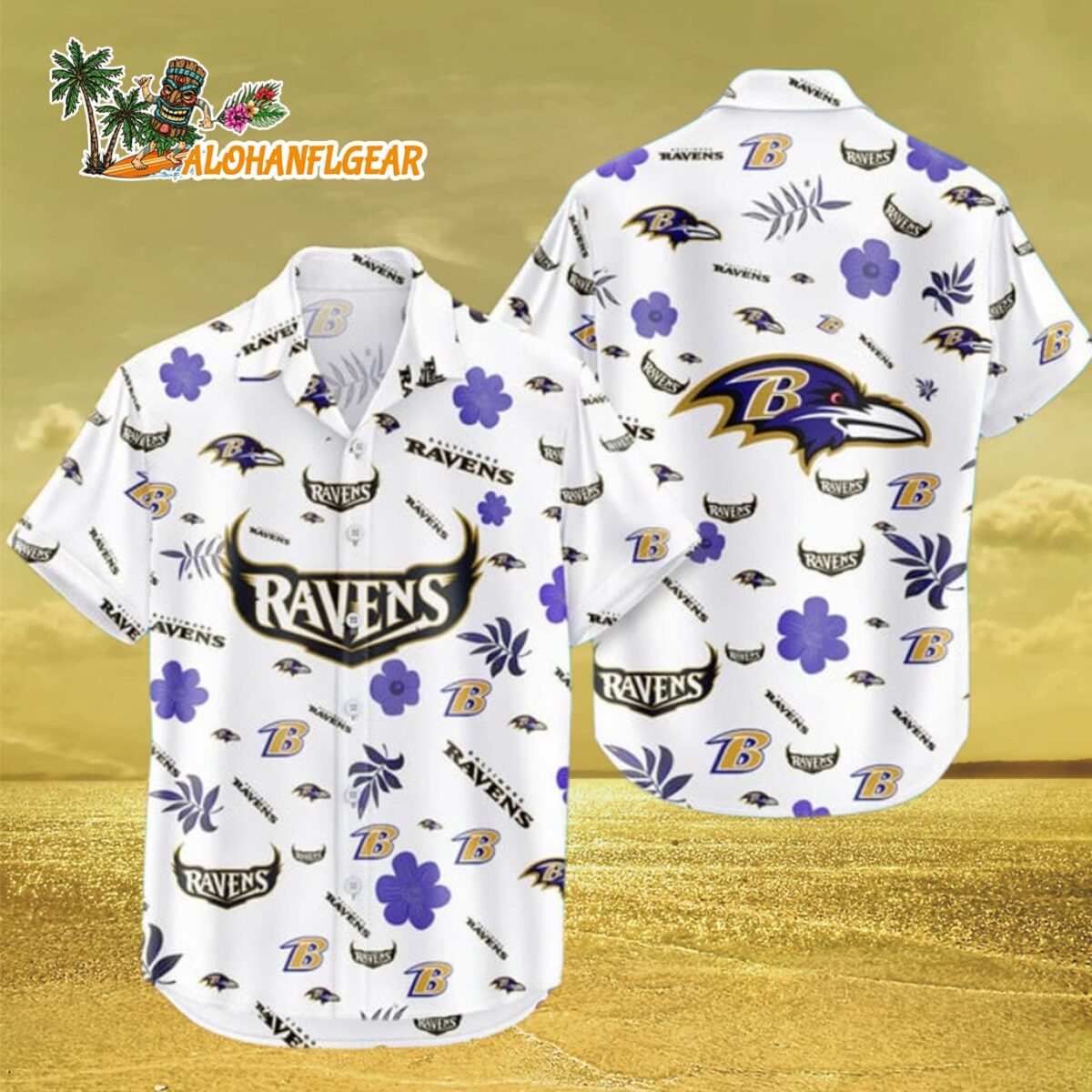 Baltimore Ravens Hawaiian Shirt Tropical Beach Baltimore Ravens Aloha Shirt 3