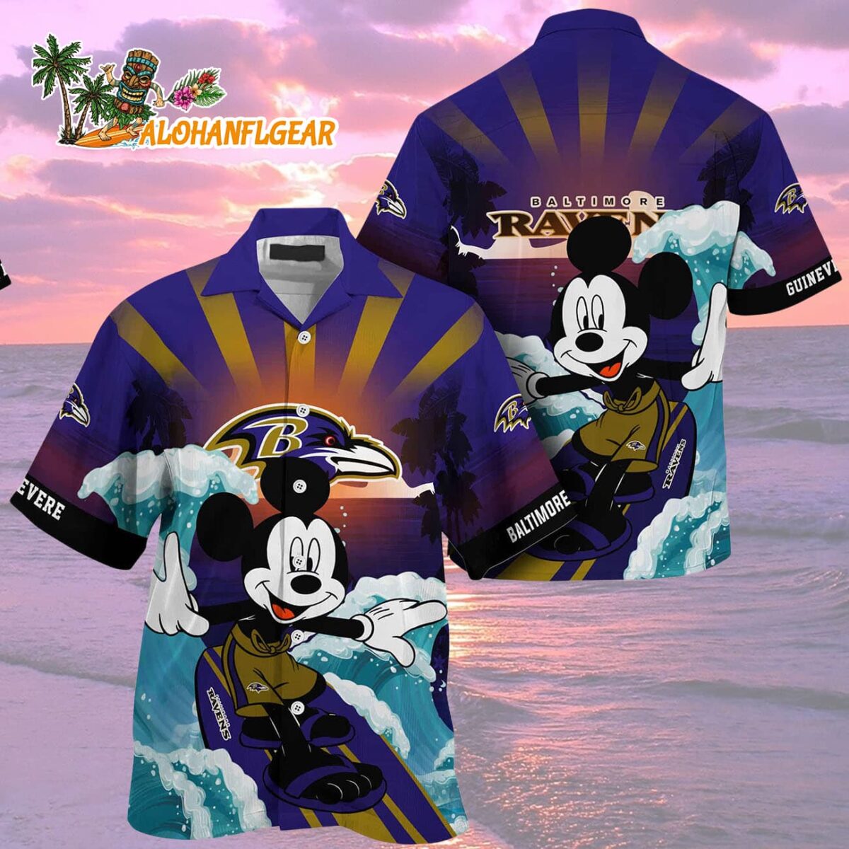 Baltimore Ravens Special Mickey Mouse Movies Design Summer Hawaiian Shirt Baltimore Ravens Aloha Shirt 2