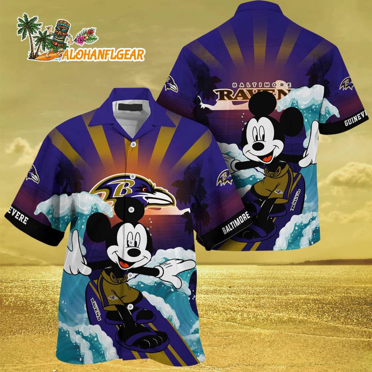 Baltimore Ravens Special Mickey Mouse Movies Design Summer Hawaiian Shirt Baltimore Ravens Aloha Shirt 3