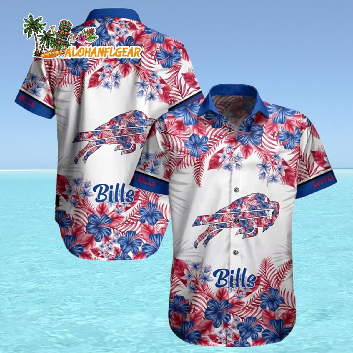 Buffalo Bills Graphic Flower Tropical Patterns Buffalo Bills Aloha Shirt 4