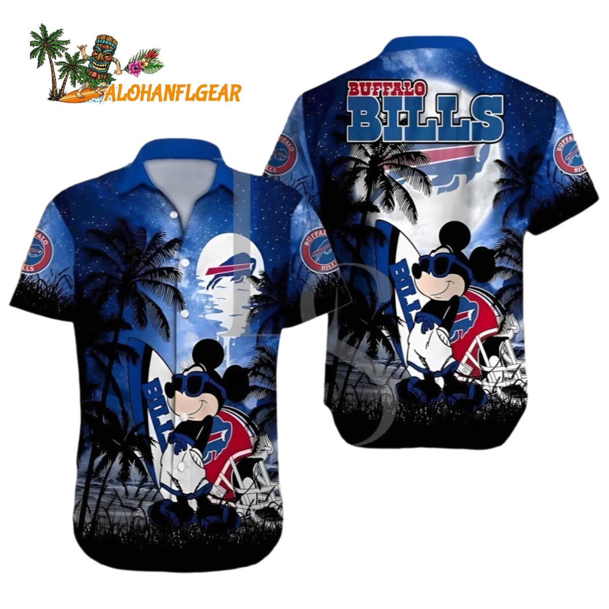 Buffalo Bills Hawaiian Shirt Disney Mickey Mouse Palm Tree Buffalo Bills Aloha Shirt 1