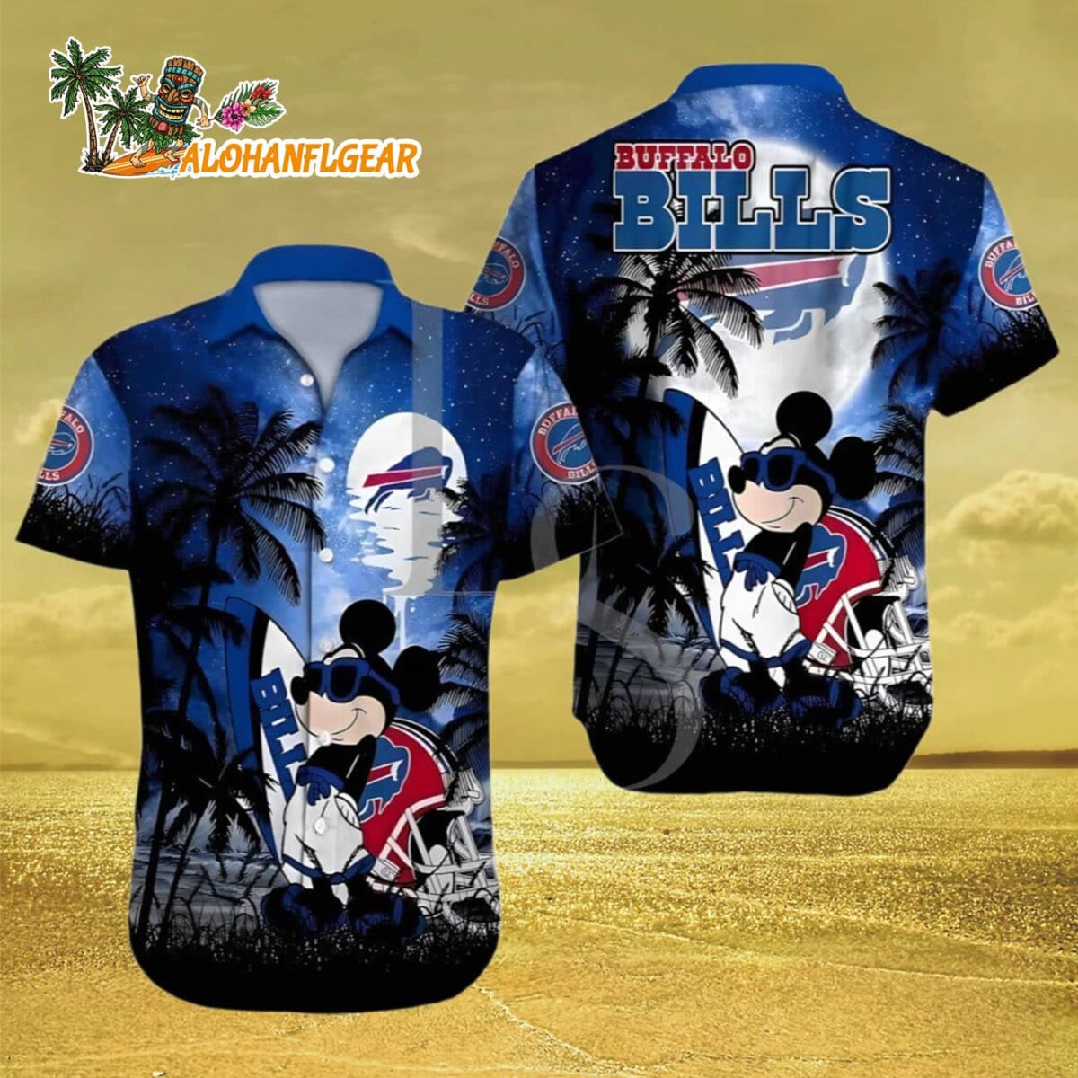 Buffalo Bills Hawaiian Shirt Disney Mickey Mouse Palm Tree Buffalo Bills Aloha Shirt 3