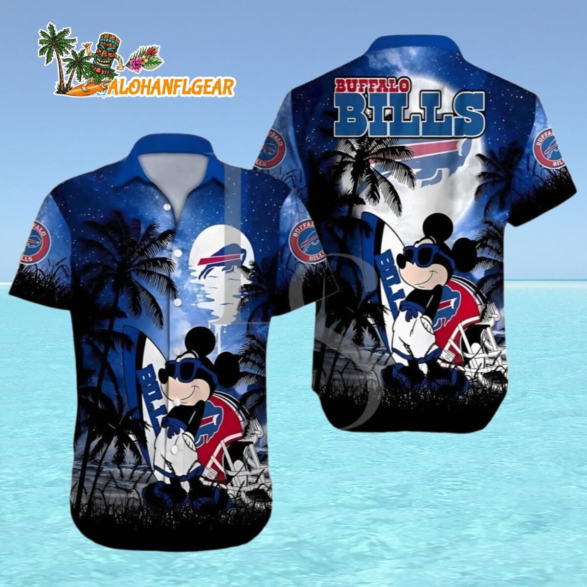 Buffalo Bills Hawaiian Shirt Disney Mickey Mouse Palm Tree Buffalo Bills Aloha Shirt 4