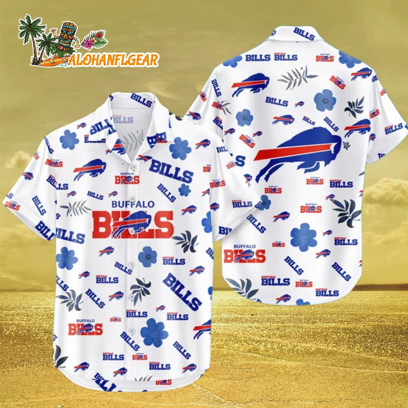 Buffalo Bills Hawaiian Shirt Tropical Beach, Buffalo Bills Aloha Shirt Buffalo Bills Hawaiian Shirt Tropical Beach, Buffalo Bills Aloha Shirt