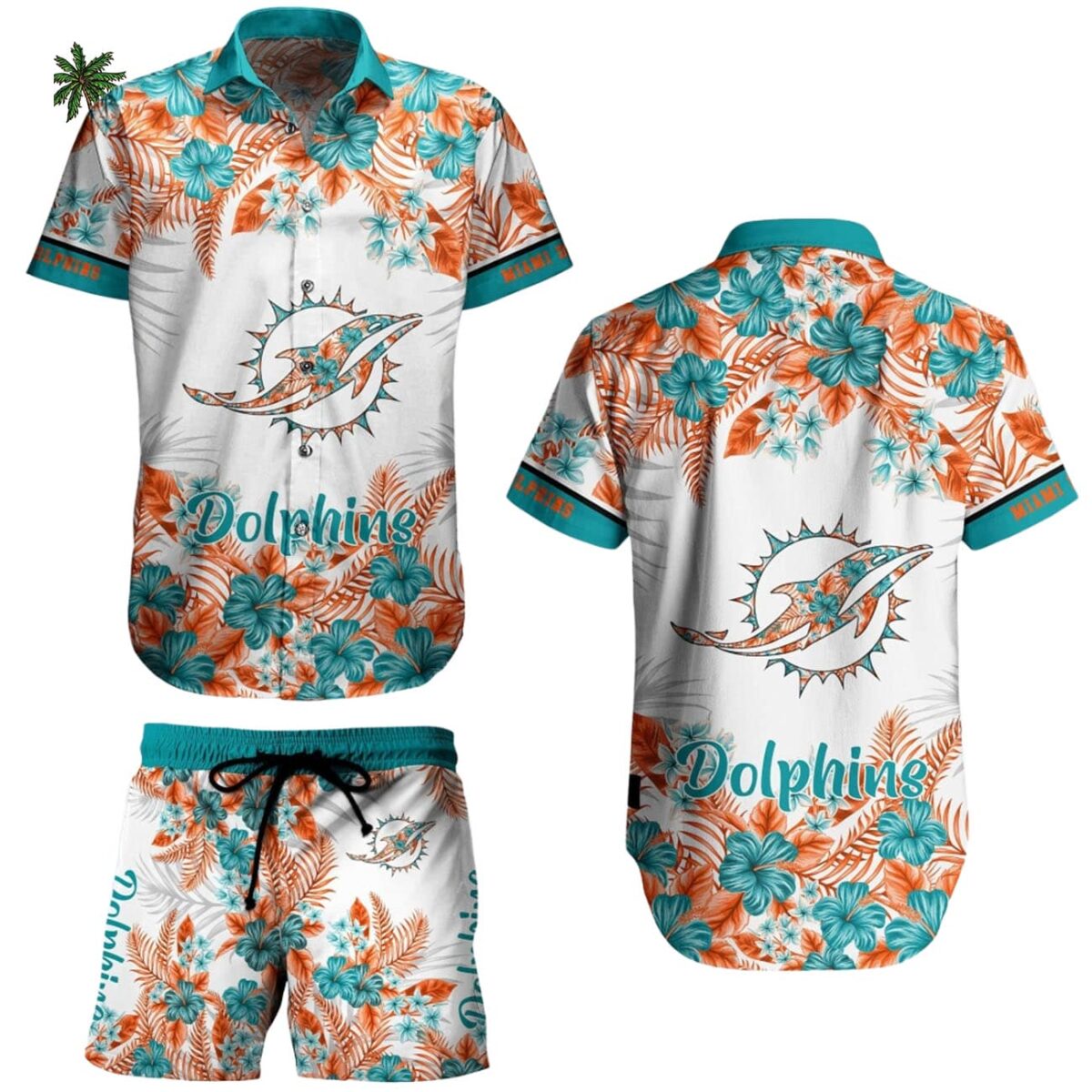 Button Up Shirt s Gift For Fan Him Her Unique Miami Dolphins Aloha Shirt 1