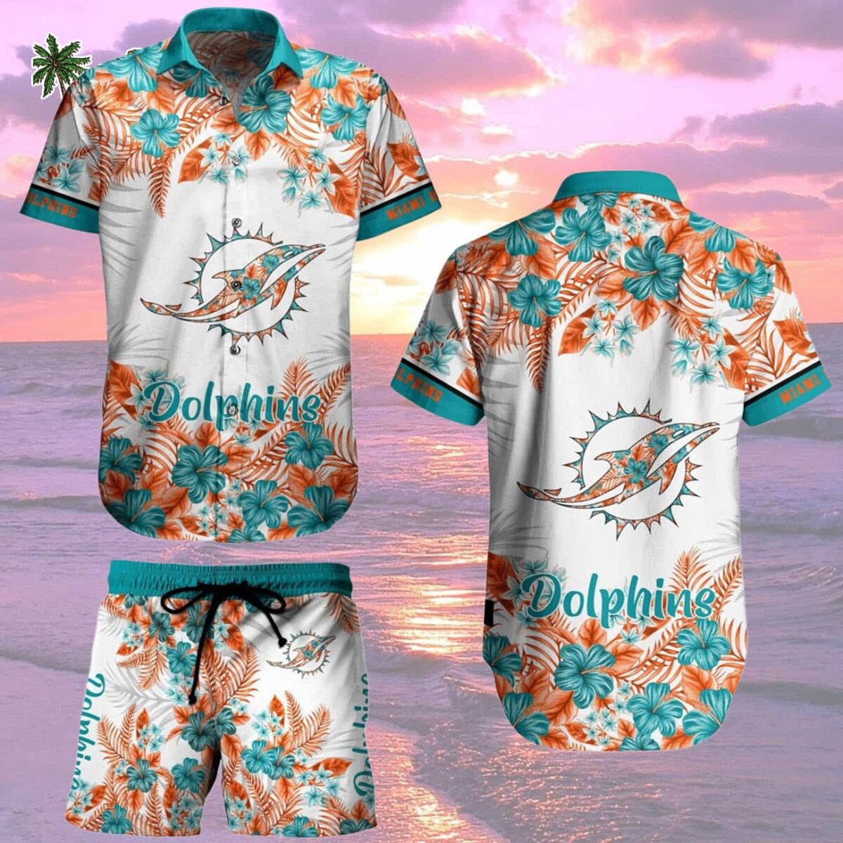 Button Up Shirt s Gift For Fan Him Her Unique Miami Dolphins Aloha Shirt 2