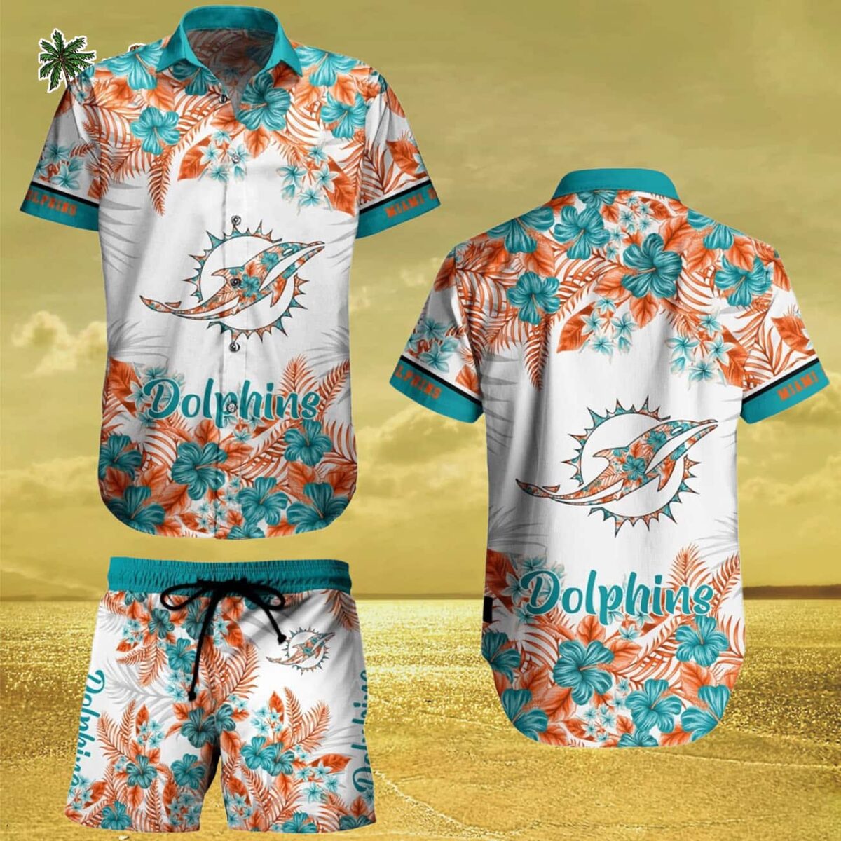 Button Up Shirt s Gift For Fan Him Her Unique Miami Dolphins Aloha Shirt 3