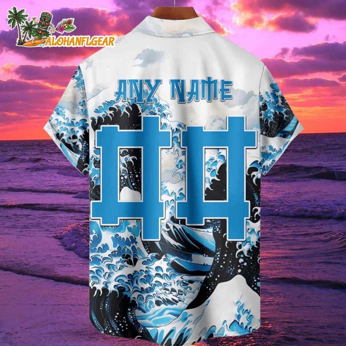 Carolina Panthers Great Wave Hawaiian Shirt Custom Name And Number NFL Aloha Shirt 2