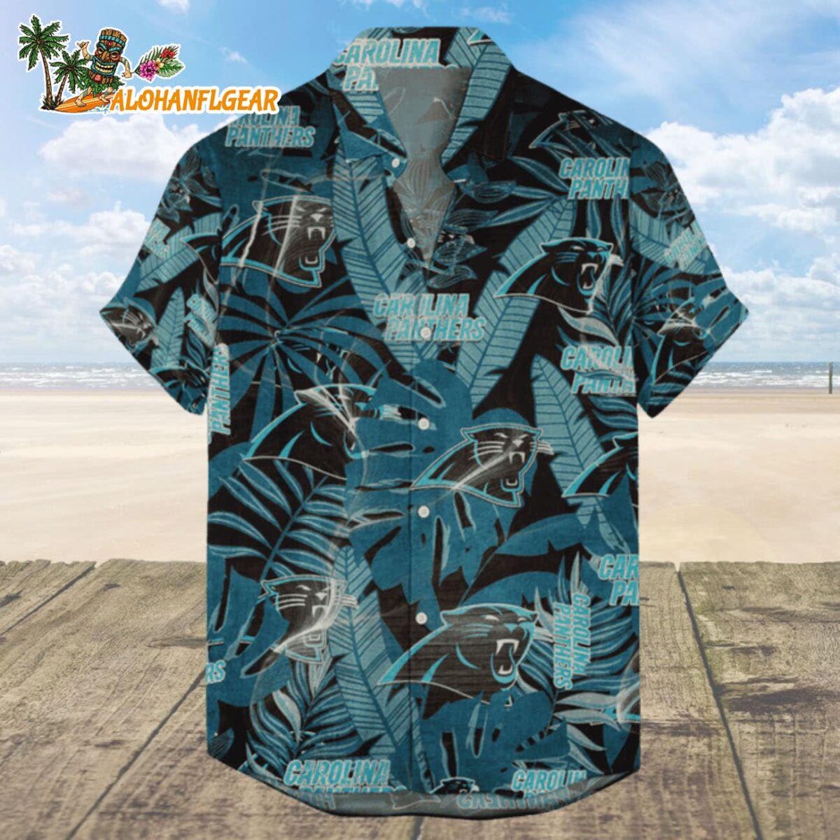 Carolina Panthers Hawaiian Shirt Retro Logo Revolution NFL Aloha Shirt 2025 1